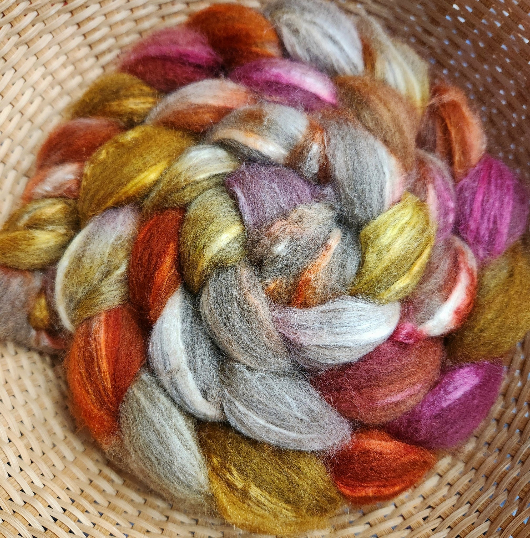 Natural BFL/Silk 70/30% Spinning Fiber -  Polly