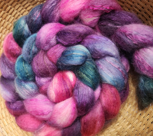 BFL/silk Spinning Fiber -  Funeral Flowers