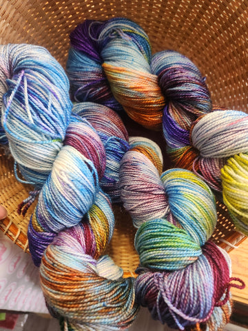 Superwash Merino/Silk 80/20 Sock Yarn - 400 Yards/100 Grams - Into the Diamond Forest