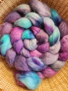 Perendale Wool Spinning Fiber  - Galaxy Grape Fizz