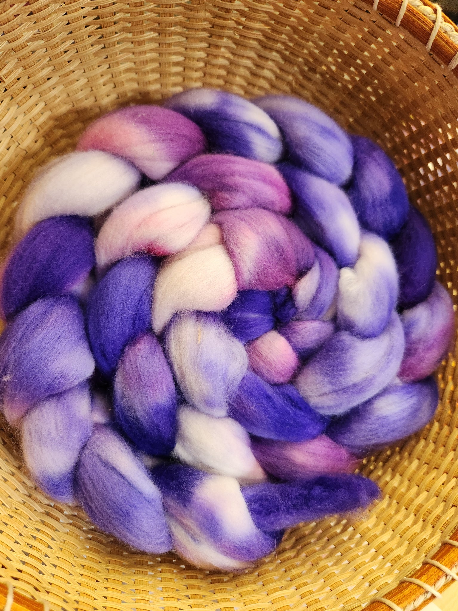 4 oz  Merino Top Spinning Fiber -  Violet Void