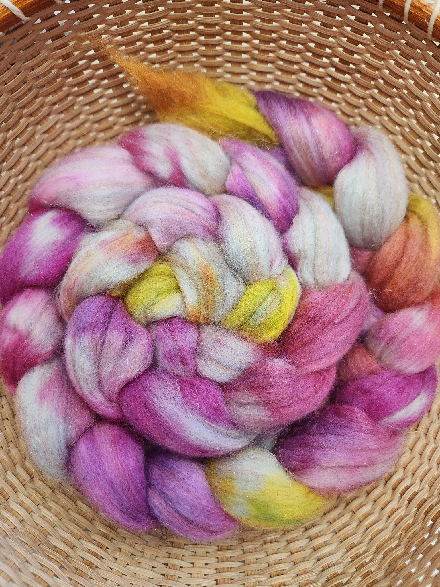 4 oz  Merino/Firestar Spinning Fiber - Martian Martini - blacklight reactive
