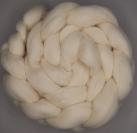 Bare/Ecru Rambouillet Spinning or Felting Top/Fiber - Dye Your Own or Spin it Bare!