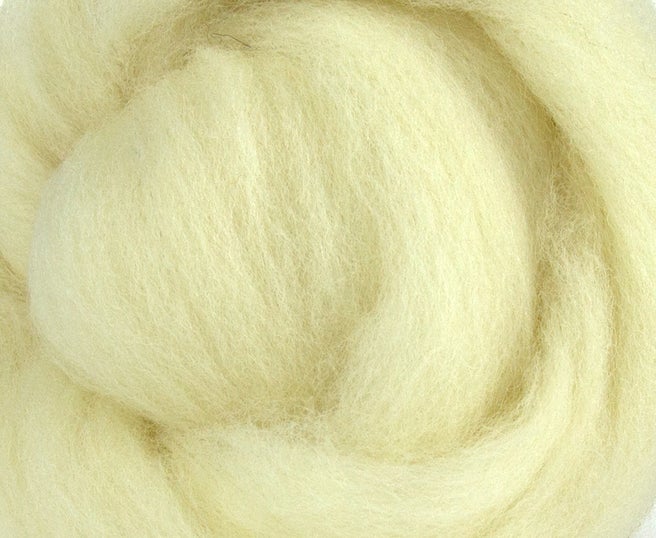 6 Oz. Bare/Ecru Southdown Spinning or Felting Top/Fiber - Dye Your Own or Spin it Bare!